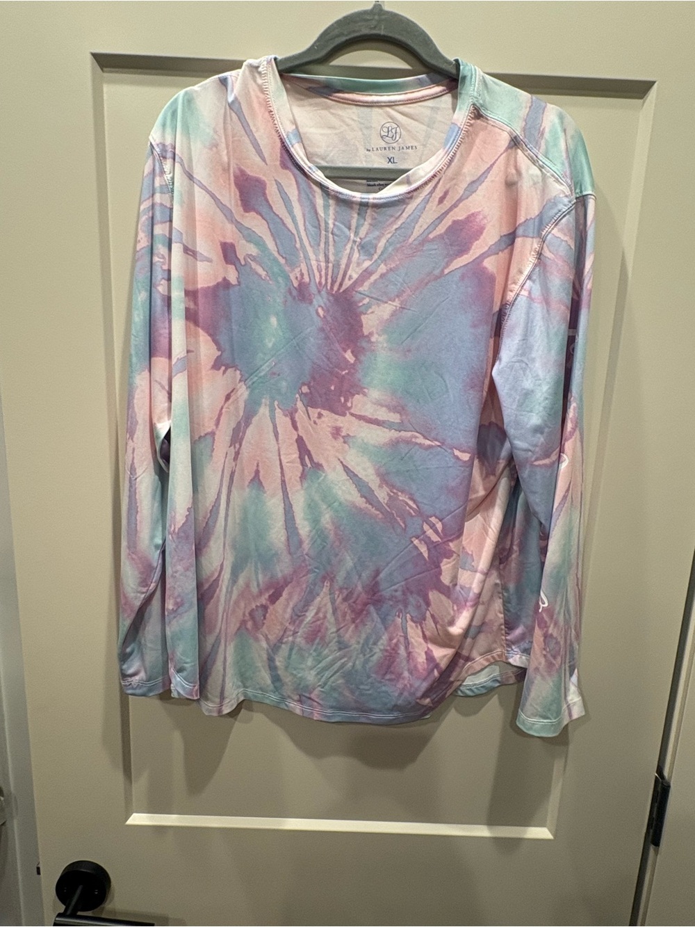 Lauren James Pastel Tie-Dye Long Sleeve Top - Pink, Blue & Lavender
